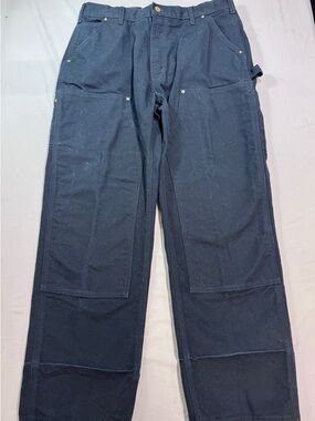 CARHARTT B01 USA Men's 36x30 Black Canvas Duck Double Knee Carpenter Pants